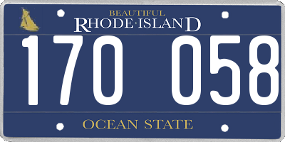 RI license plate 170058