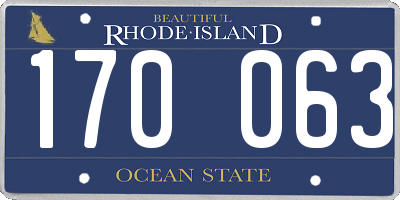 RI license plate 170063