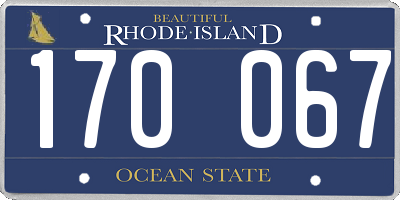 RI license plate 170067