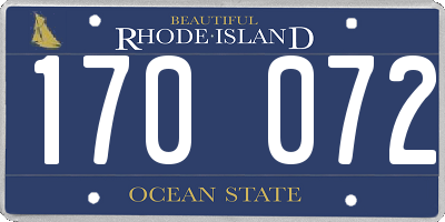 RI license plate 170072