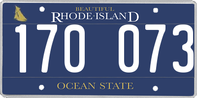 RI license plate 170073