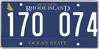 RI license plate 170074
