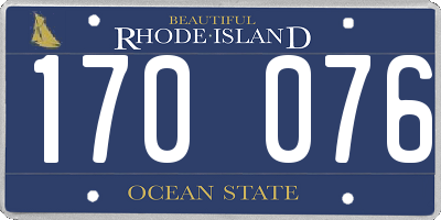 RI license plate 170076