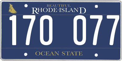 RI license plate 170077