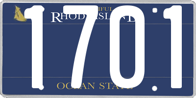 RI license plate 1701