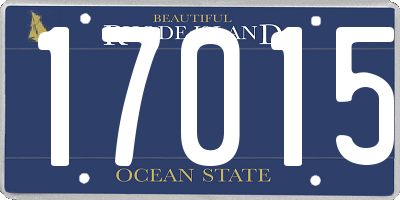 RI license plate 17015