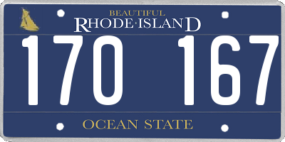 RI license plate 170167