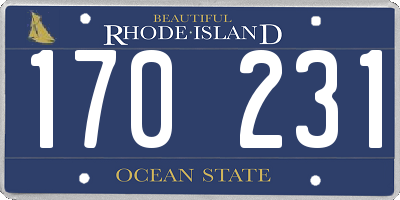 RI license plate 170231
