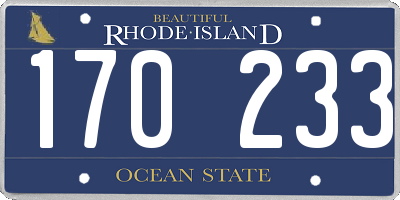 RI license plate 170233