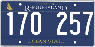 RI license plate 170257