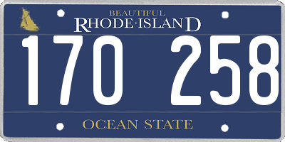 RI license plate 170258