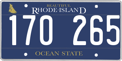 RI license plate 170265