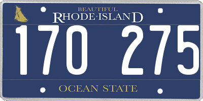 RI license plate 170275