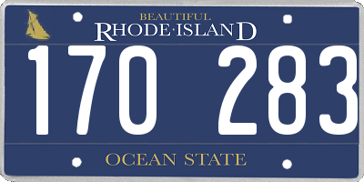 RI license plate 170283