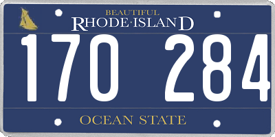 RI license plate 170284