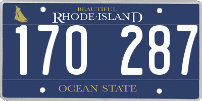 RI license plate 170287