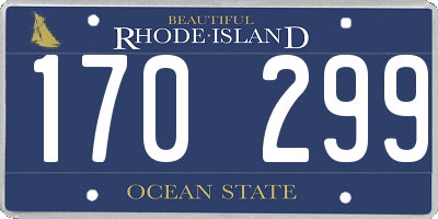 RI license plate 170299