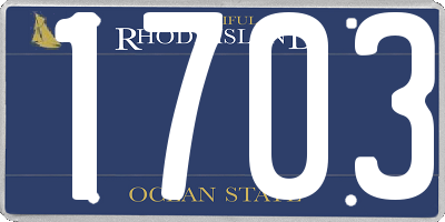 RI license plate 1703