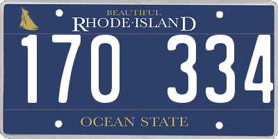 RI license plate 170334