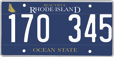 RI license plate 170345