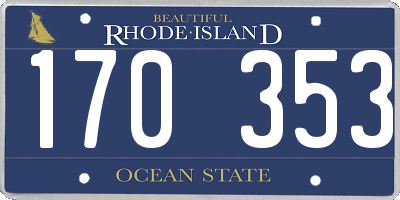 RI license plate 170353