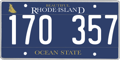 RI license plate 170357