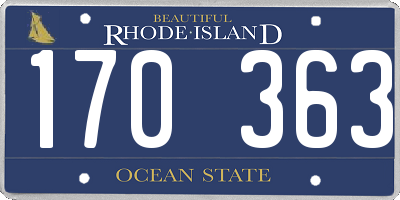 RI license plate 170363