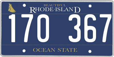 RI license plate 170367
