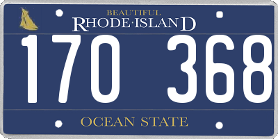 RI license plate 170368