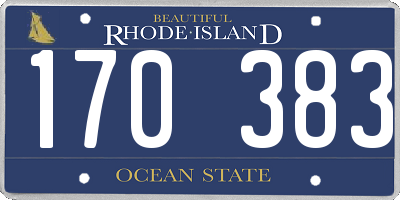 RI license plate 170383