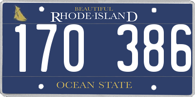 RI license plate 170386