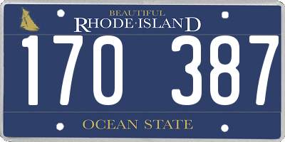 RI license plate 170387
