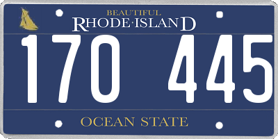 RI license plate 170445