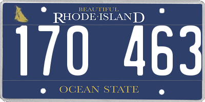 RI license plate 170463