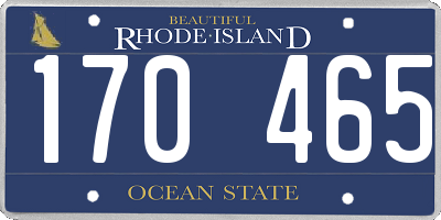 RI license plate 170465