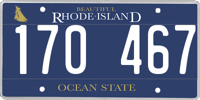 RI license plate 170467