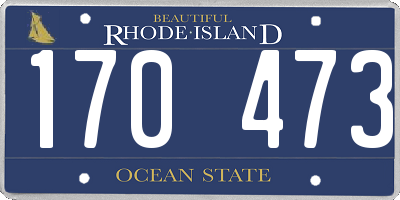 RI license plate 170473