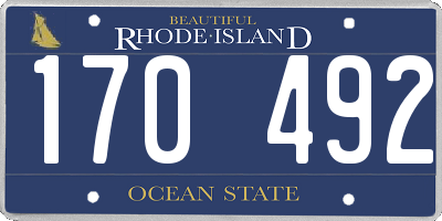 RI license plate 170492