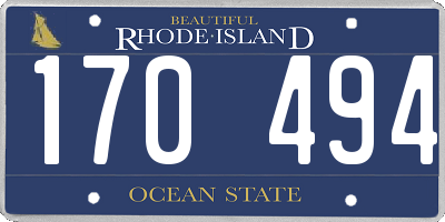 RI license plate 170494