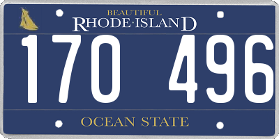 RI license plate 170496