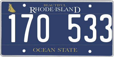 RI license plate 170533