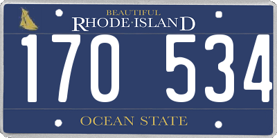 RI license plate 170534