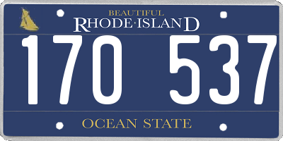 RI license plate 170537