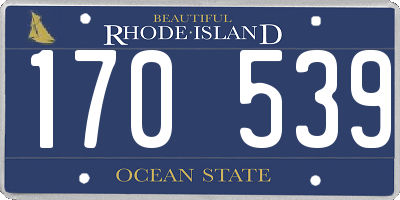 RI license plate 170539