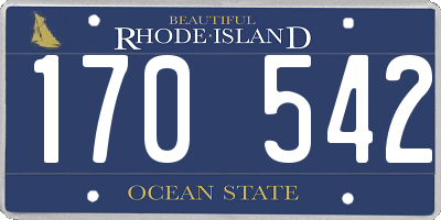 RI license plate 170542