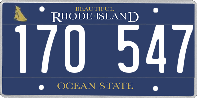 RI license plate 170547