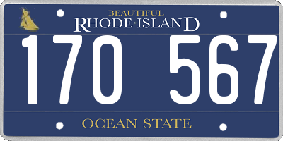 RI license plate 170567