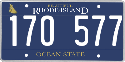 RI license plate 170577