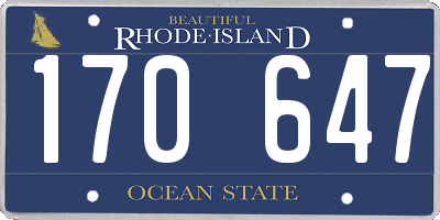 RI license plate 170647