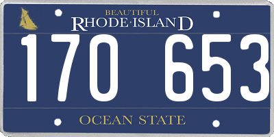 RI license plate 170653